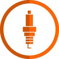 Spark Plug Glyph Orange Circle Icon vector