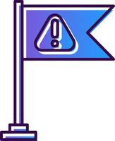 Warning Flag Gradient Filled Icon vector