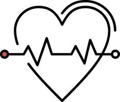 Heart Rate Filled Half Cut Icon vector