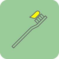 Toothbrush Filled Yellow Icon vector