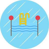 Swimming Pool Flat Blue Circle Icon vector