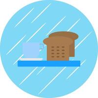 Breakfast Flat Blue Circle Icon vector