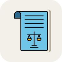 Legal Document Line Filled White Shadow Icon vector