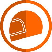 Helmet Glyph Orange Circle Icon vector