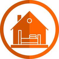 Blanket Glyph Orange Circle Icon vector