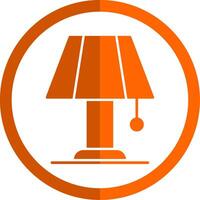 Table Lamp Glyph Orange Circle Icon vector