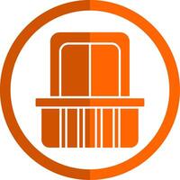 Balcony Glyph Orange Circle Icon vector