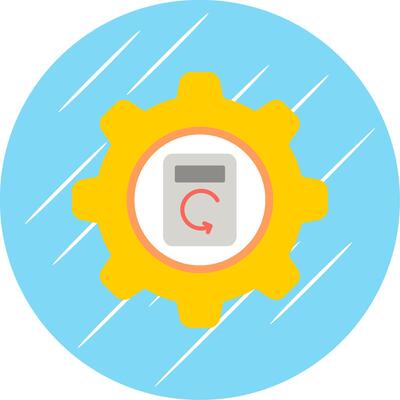 Process Data Flat Blue Circle Icon