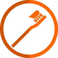 Toothbrush Glyph Orange Circle Icon vector