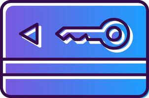 Key Card Gradient Filled Icon vector