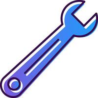 Wrench Gradient Filled Icon vector