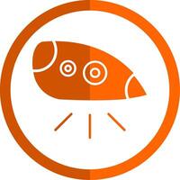 Headlight Glyph Orange Circle Icon vector