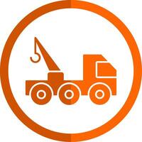 Tow Truck Glyph Orange Circle Icon vector