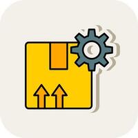 Production Line Filled White Shadow Icon vector