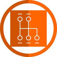 Shift Glyph Orange Circle Icon vector