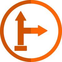 Go Right Glyph Orange Circle Icon vector