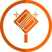 End Of Priority Glyph Orange Circle Icon vector