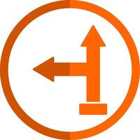 Go Left Glyph Orange Circle Icon vector