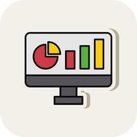 Dashboard Line Filled White Shadow Icon vector