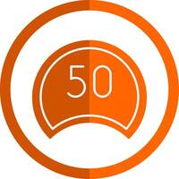 Speed Limit Glyph Orange Circle Icon vector