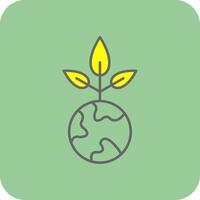 Earth Day Filled Yellow Icon vector