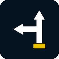 Go Left Glyph Two Color Icon vector