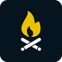 Fire Glyph Two Color Icon vector