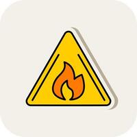 Hazards Line Filled White Shadow Icon vector