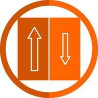 Priority Oncomming Glyph Orange Circle Icon vector