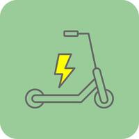 eléctrico scooter lleno amarillo icono vector