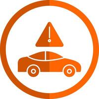 Traffic Jam Glyph Orange Circle Icon vector