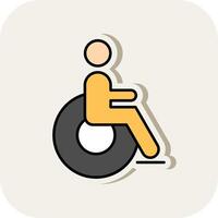 Disabled Line Filled White Shadow Icon vector