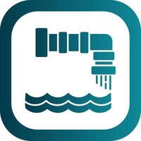 Water Pollution Glyph Gradient Round Corner Icon vector