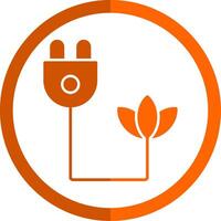 Eco Plug Glyph Orange Circle Icon vector