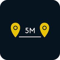 Distance Glyph Two Color Icon vector