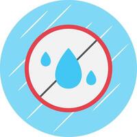 No agua plano azul circulo icono vector