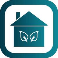 Eco Home Glyph Gradient Round Corner Icon vector