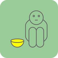 Hunger Filled Yellow Icon vector