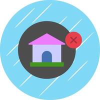 No House Flat Blue Circle Icon vector