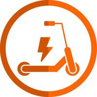 Electric Scooter Glyph Orange Circle Icon vector