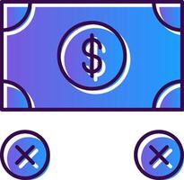 No Money Gradient Filled Icon vector