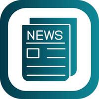 Noticias reporte glifo degradado redondo esquina icono vector