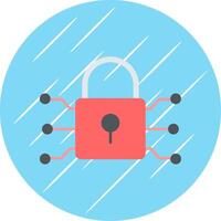 Cyber Attack Flat Blue Circle Icon vector