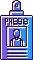 Press Pass Gradient Filled Icon vector