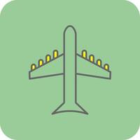 Airplane Filled Yellow Icon vector