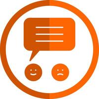 Response Glyph Orange Circle Icon vector