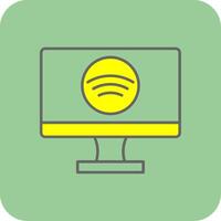 Smart Tv Filled Yellow Icon vector