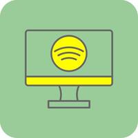 Smart Tv Filled Yellow Icon vector