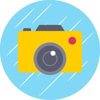 Digital Camera Flat Blue Circle Icon vector