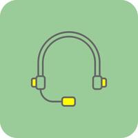 Headset Filled Yellow Icon vector